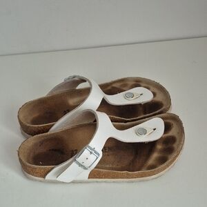 Birkenstock White Leather Thong Sandals